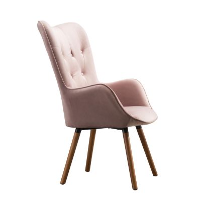 Contemporary Silky Velvet Tufted Button Back Accent Chair