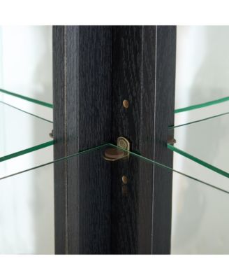 Streamdale Lighted Corner Curio Cabinet - Display Case - Black