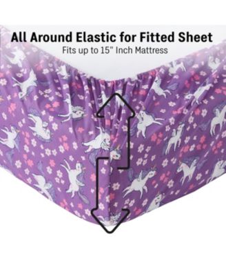 Printed Kids Bed Sheets - Multi Piece - Patterned Bed Sheet Set - Wrinkle Resistant & Ultra Soft - For Mattresses up to 15 Inches Deep