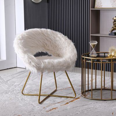 Streamdale Faux Fur Upholstered Accent Chair