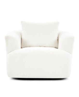 360° Swivel Accent Chair Sofa with Throw Pillow, Light Gray