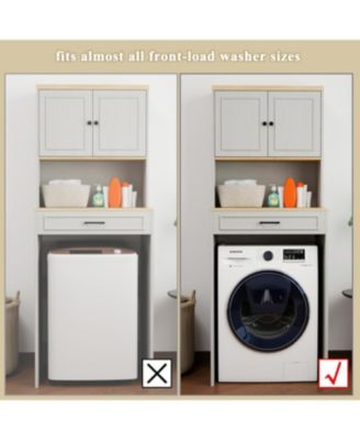  Over the Washer and Dryer Storage Cabinet - Antique White