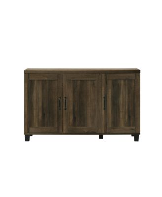3 - Doors Cabinet with 6 Adjustable Shelves Particle Board Lamination 2.75in Leg Height