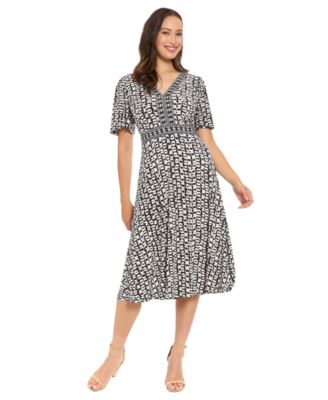 blue dress for baby girl London Times Ember Dress In Black And Ivory main image 0