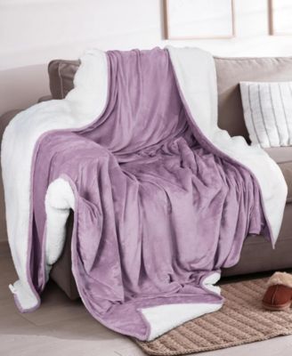Velvet Plush Reversible Sherpa Bed Blanket