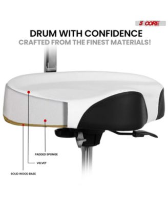 Drum Throne w Backrest 4" Padded Stool Airlift 25" Adjustable Drummer Stool 441Lb Capacity