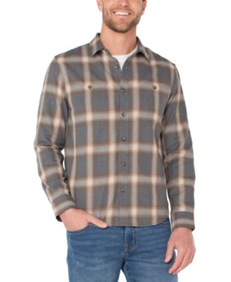 Men's Long-Sleeve Double Pocket Button-Up Shirt