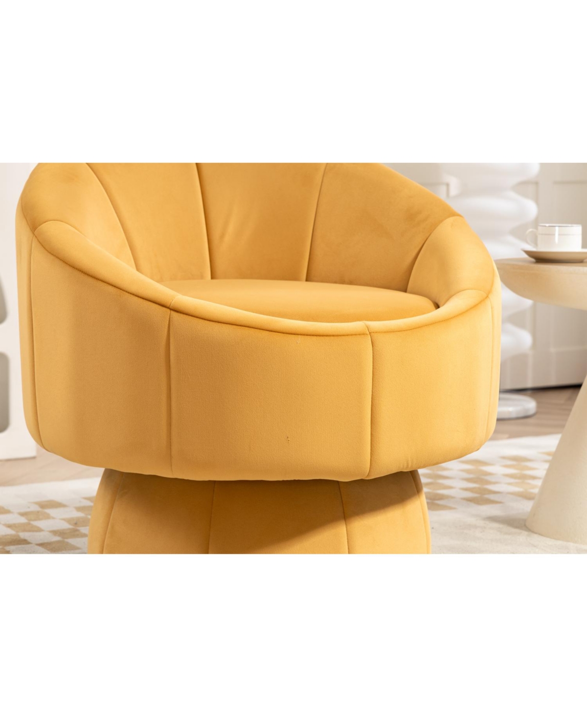 Streamdale Furniture Mid Century Modern Accent Chair with Wood Frame, Upholstered Swivel Chair For Living Room Chairs with Waist Cushion, Reading Armc
