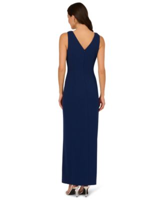 Women's Side Ruffle Column Gown