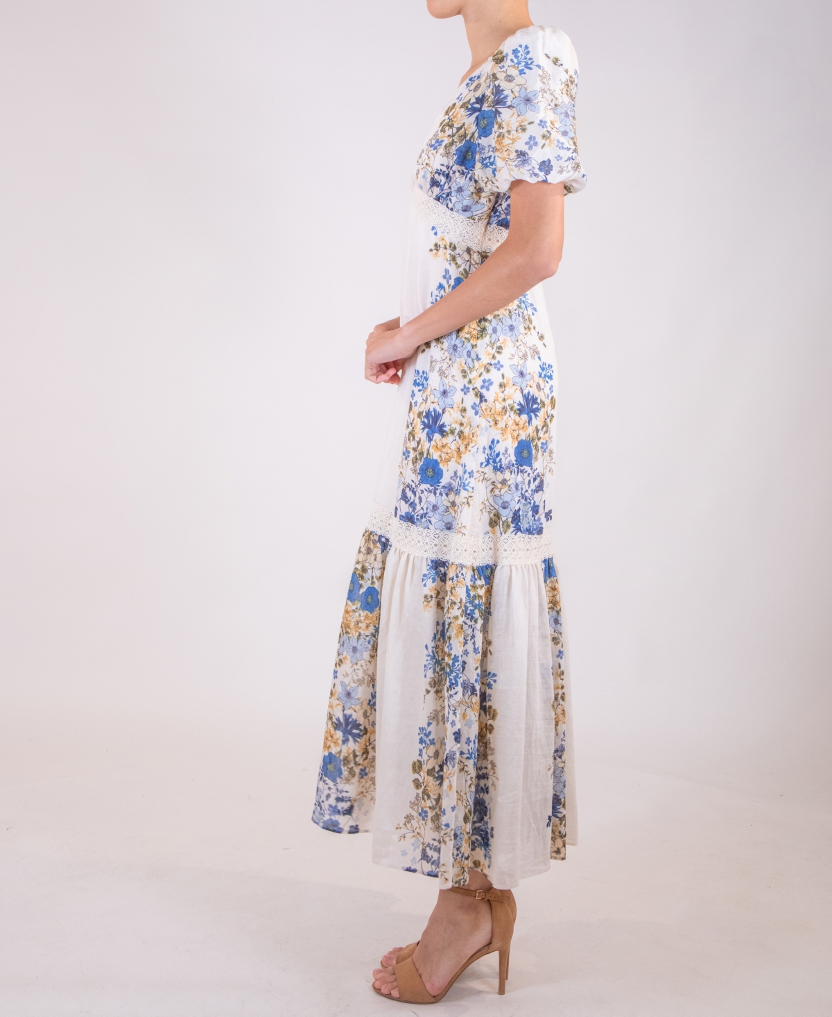 Taylor Women's Floral Puff-Sleeve Dress