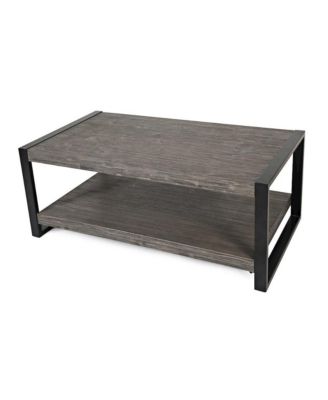 Pinnacle Modern Loft Iron and Wood Grey Coffee Table