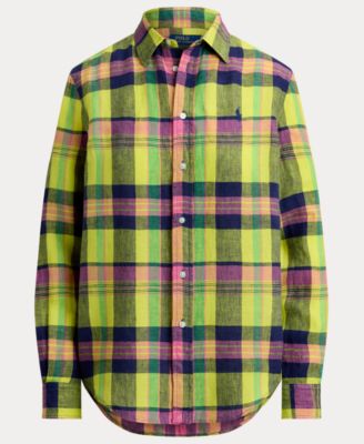 Women's Classic Fit Plaid Point Collar Shirt