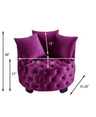 Contemporary Upholstered Tufted Leisure Chair Violet
