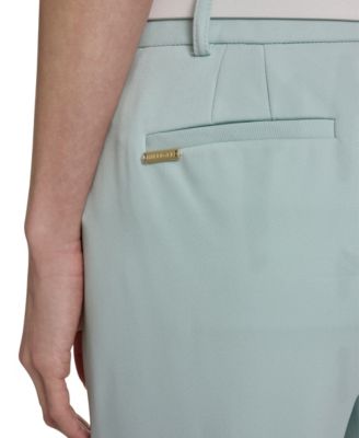 Women's Solid Belted Bootcut Trousers