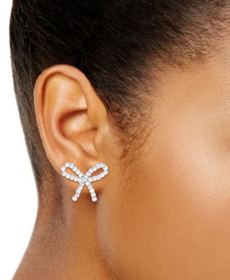 Silver Plated Bow Stud Earrings, Macy's Exclusive