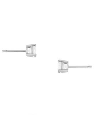 2-Pc. Cubic Zirconia 18k Silver Plated Hoop and Stud Earrings Set, Macy's Exclusive