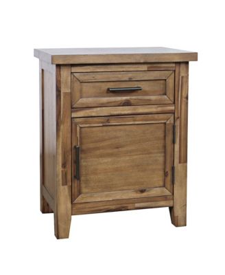 Claremont Transitional Rustic Wood Accent End Table with Storage