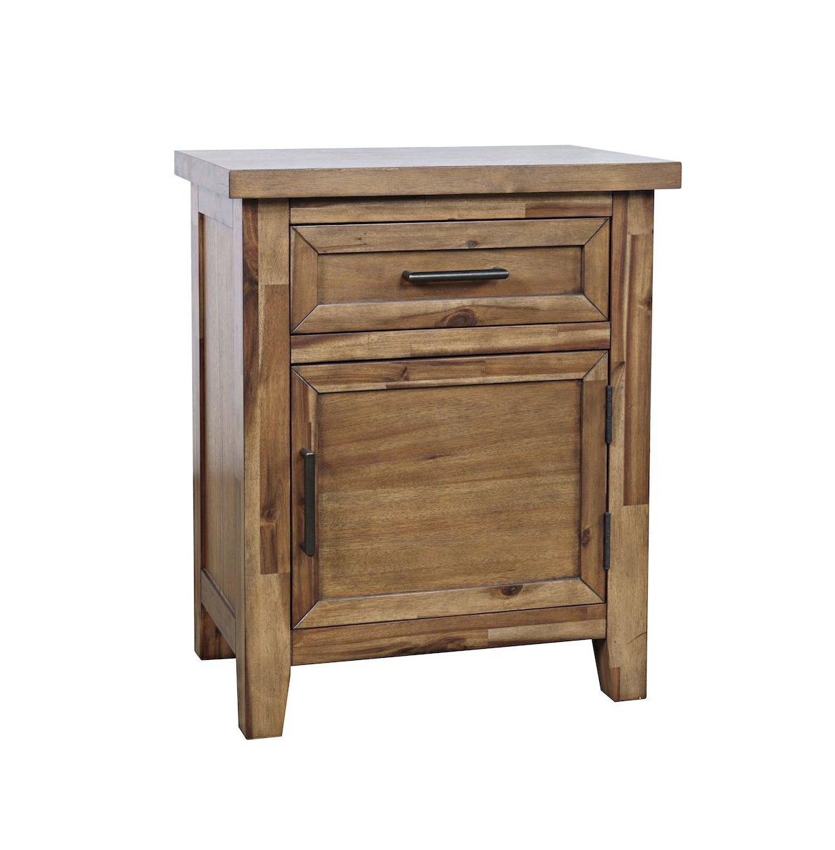 Jofran Claremont Transitional Rustic Wood Accent End Table with Storage