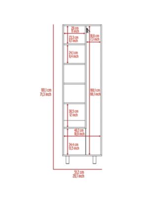 71.3 inch High Cleaning Supplies Cabinet with 5 Shelves for Mop Broom Storage