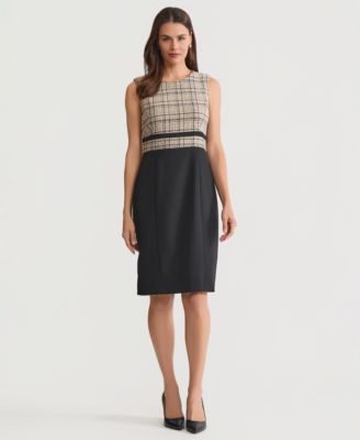 Women's Colorblock Sleeveless Sheath Dress