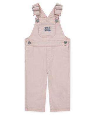 Baby Girls' Sleeveless Twill Overalls