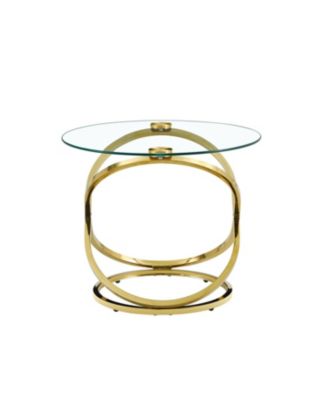 Round Tempered Glass Coffee Table - 80x80x45cm
