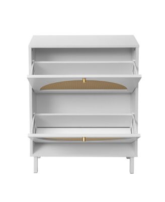 Streamdale 2 Door Shoe Rack, Rattan, Double Layer, Suitable for Living Room, Hallway