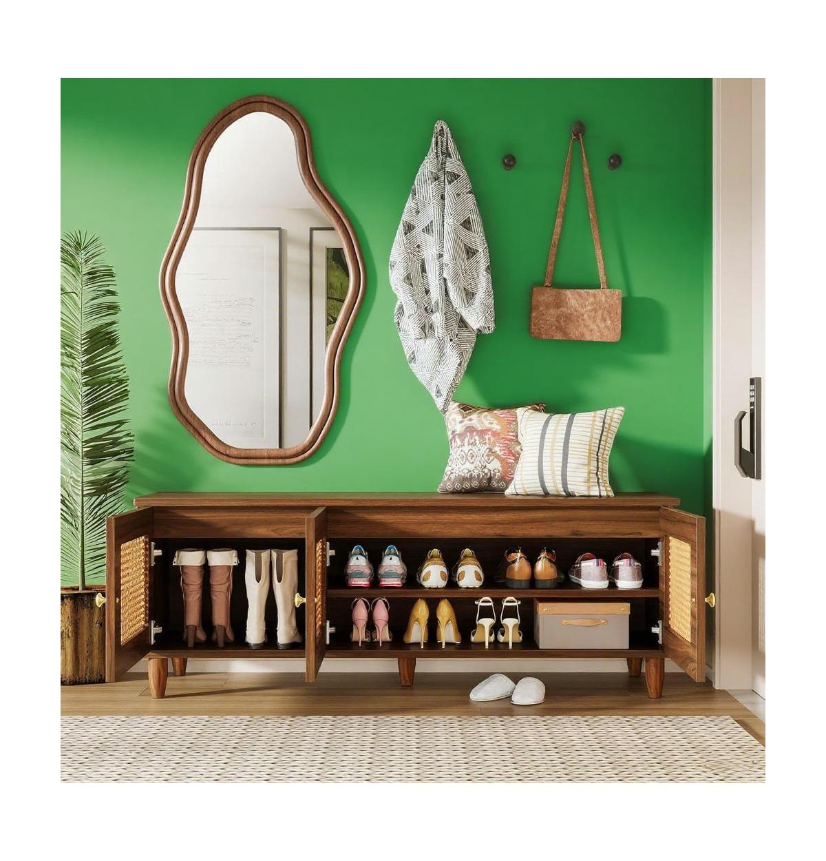 Slickblue Modern Entryway Shoe Cabinet with 3 Doors