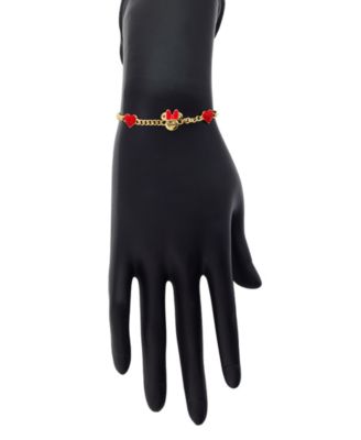 Minnie Mouse Enamel Heart Bolo Bracelet
