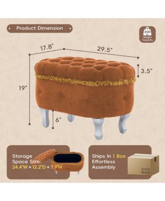 29.5" Storage Benches, End of Bed Bench with Button-Tufted Shoe Cabinet Bench, Footboard Bench for Bedroom, Entryway