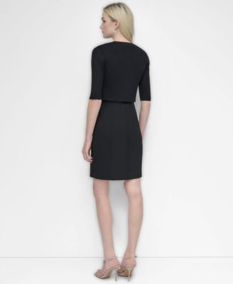 Women's Cropped Elbow Sleeve Snap Front Shrug