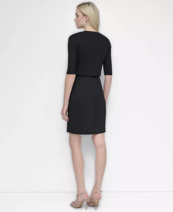 Women's Cropped Elbow Sleeve Snap Front Shrug - thumbnail 10