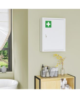 Wall Medicine Cabinet with Lock, Lockable Wall Cabinet,