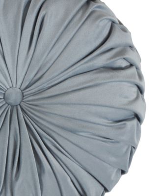 Round Velvet Pintucked Poly Filled Decorative Pillow, Set of 2