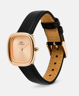 Women's Analog Black Leather Watch, 26 mm