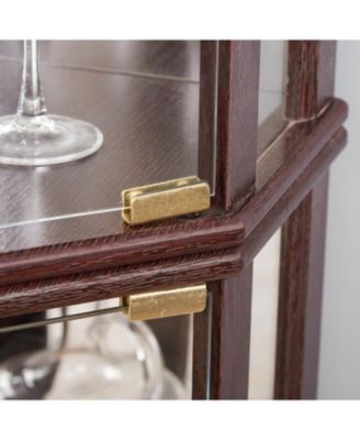 Lighted Corner Curio Cabinet - Dark Cherry