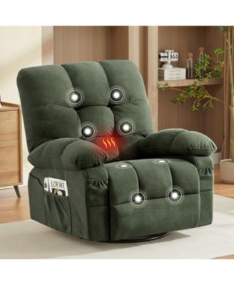 Streamdale Massage Swivel Recliner Chair w/Vibration & Heat, 350LBS Capacity, USB Port