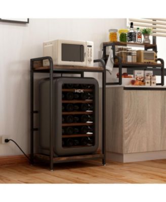 Vintage 4-Tier Mini Fridge Stand with Storage