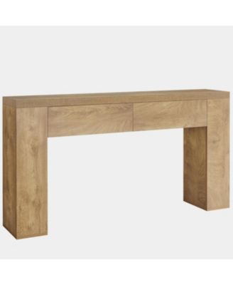 63-Inch Wooden Console Table with 2 Hidden Drawers