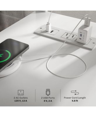 Side Table with Charging Station and USB Ports
