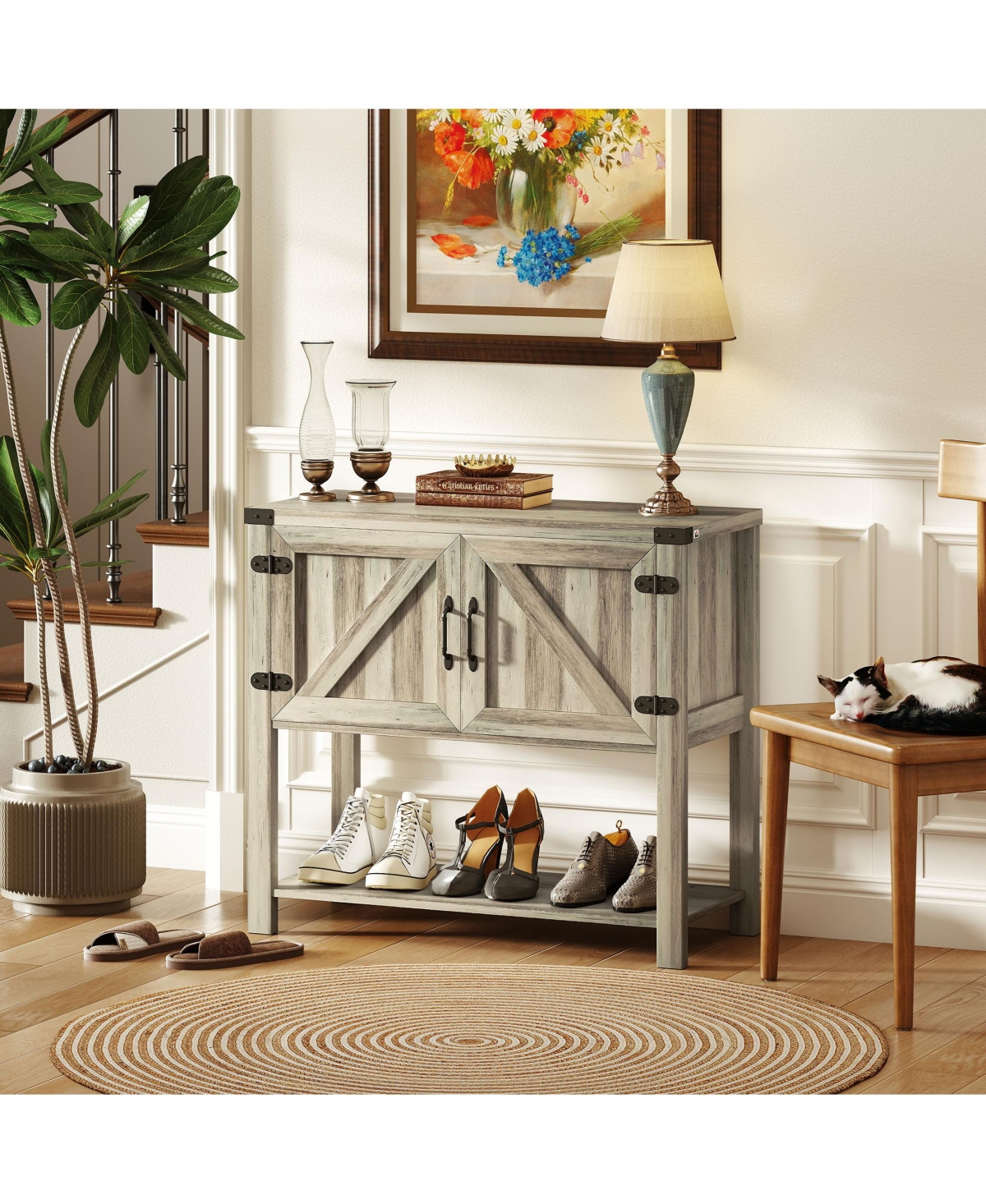 Homcom Multipurpose Corner Pantry w/Buffet Server Countertop Surface, Easy To Clean