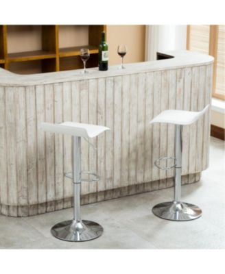 Contemporary Chrome Air Lift Adjustable Swivel Stools , Set of 2