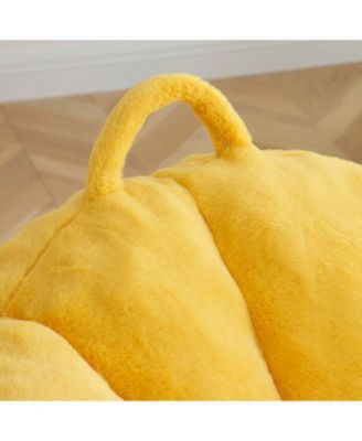 Giant Faux Fur Bean Bag Chair with Footstool