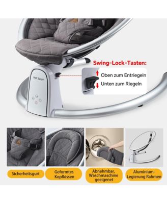 Electric Baby Bouncer Baby Rocker Baby Chair with Bluetooth, Music Speaker, Intelligent Timing and LED Touch Screen
