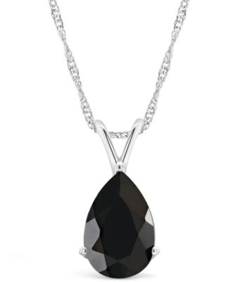 Black Onyx (12x8mm) Pendant Necklace in 14k Yellow Gold (also in 14k White Gold)