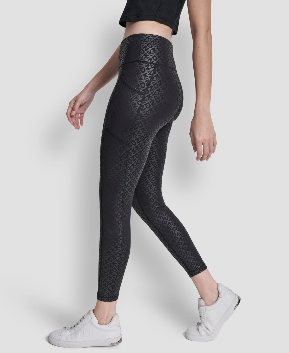 Dkny Women's Printed High-Wasit Fitness Tights