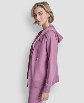 Women's Two-Tone Logo Drawcord Zip Hoodie