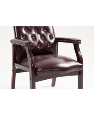 Streamdale Leather Reception Guest Chair Burgundy