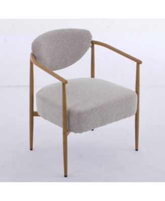 fabric dining/living/bedroom chair with metal frame and wood grain visual