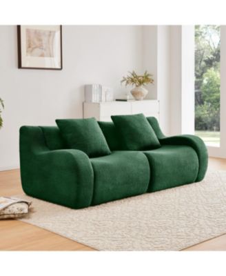 Streamdale Soft Teddy Fabric Boneless Sofa, No Assembly, Anti-Slip, 32D Sponge
